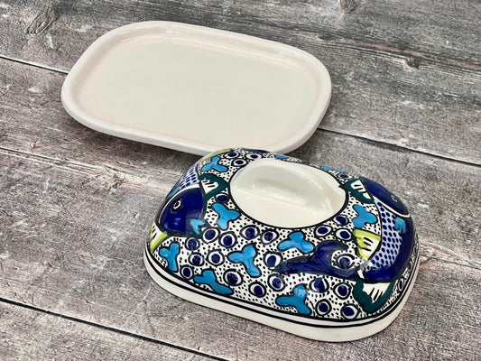 Fish Patterned Butter Dish