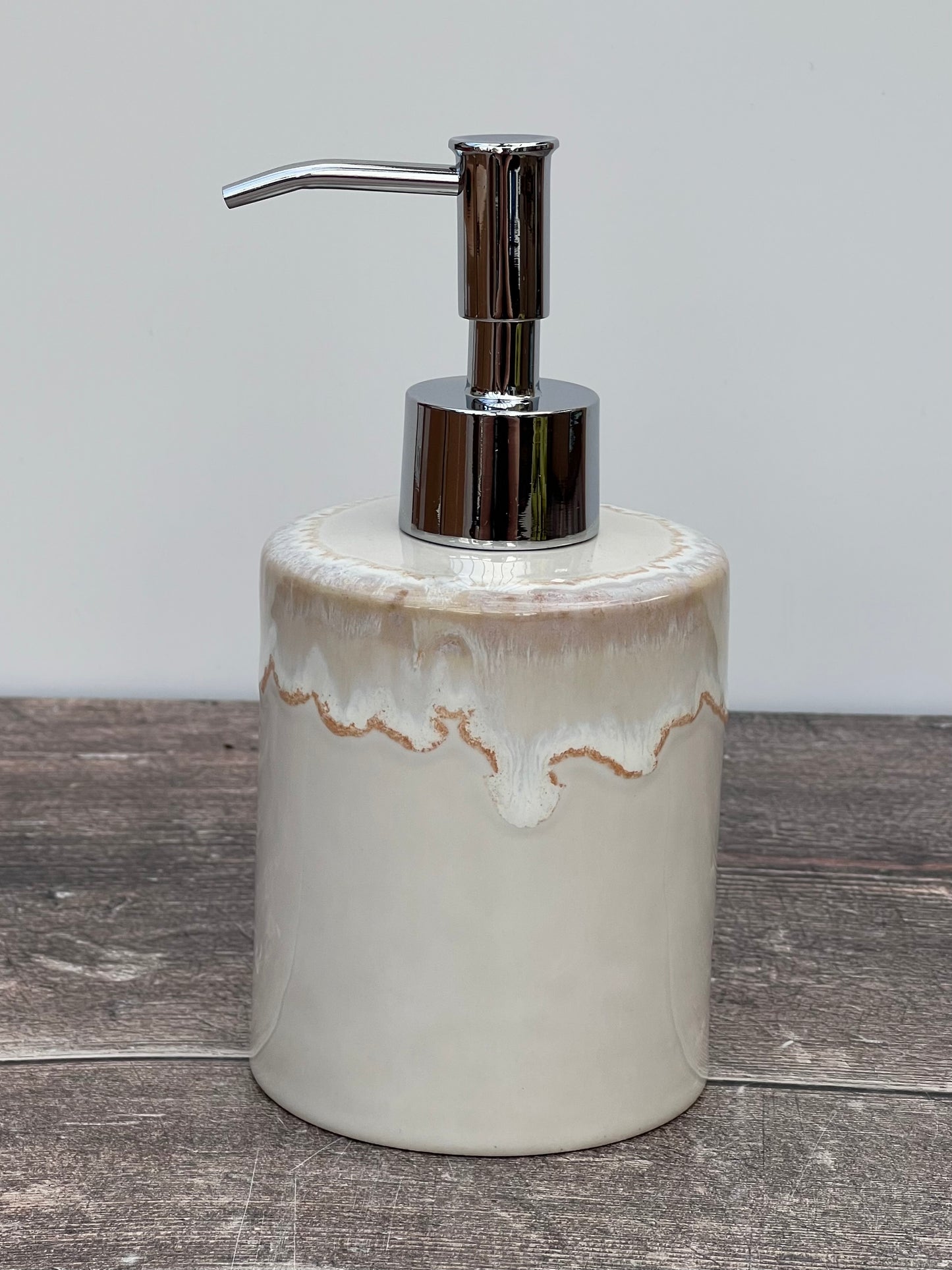 White Patterned Soap Dispenser