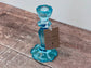 Blue Glass Candlestick, 15.5cm