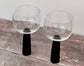 Set of 2 Gin Glasses with a Black Base