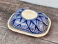 Blue and White Patterned Butter Dish