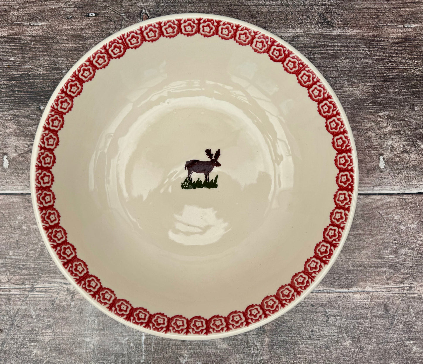 Reindeer Patterned Serving Bowl, 28cm