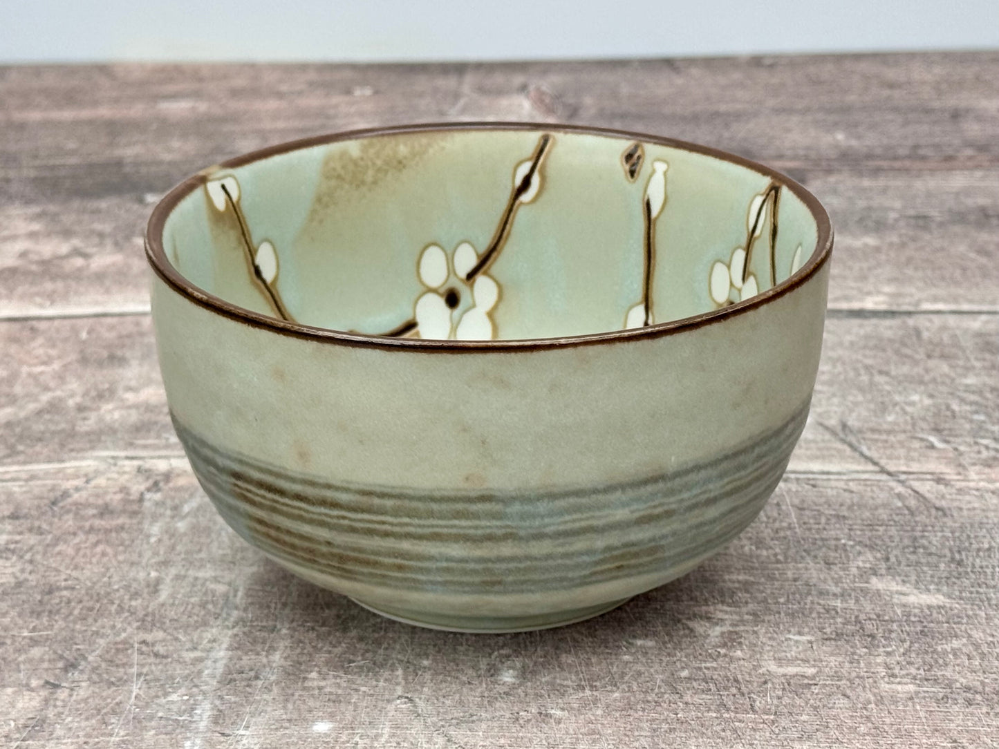 Tokyo Design Studio Set of 4 Green Flower Patterned Bowls, 13cm