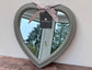 Shabby Chic Grey Wooden Heart Mirror, 40cm