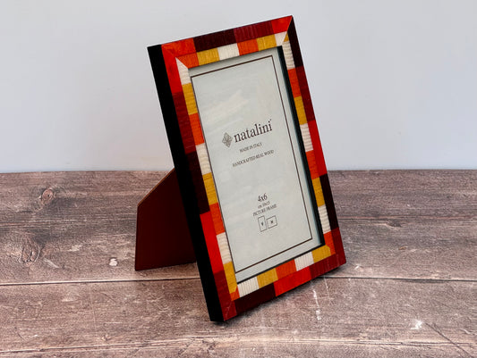 Natalini Orange and Yellow Marquetry Photo Frame 4 x 6