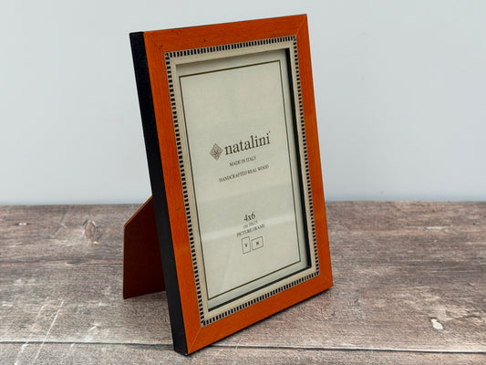 Natalini Orange with Chequered Border Photo Frame 4 x 6