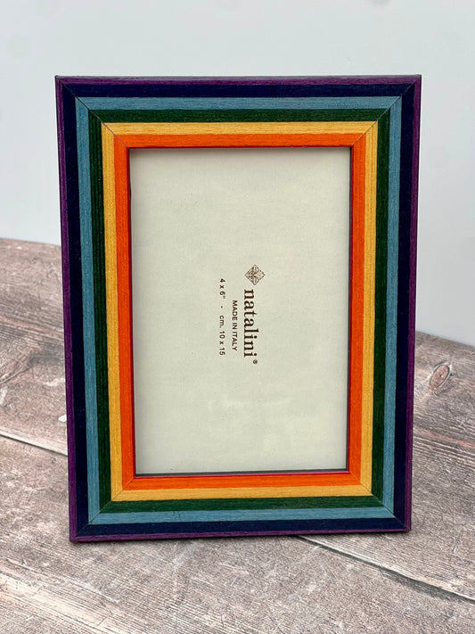 Natalini Multicoloured Rainbow Patterned Photo Frame 4 x 6