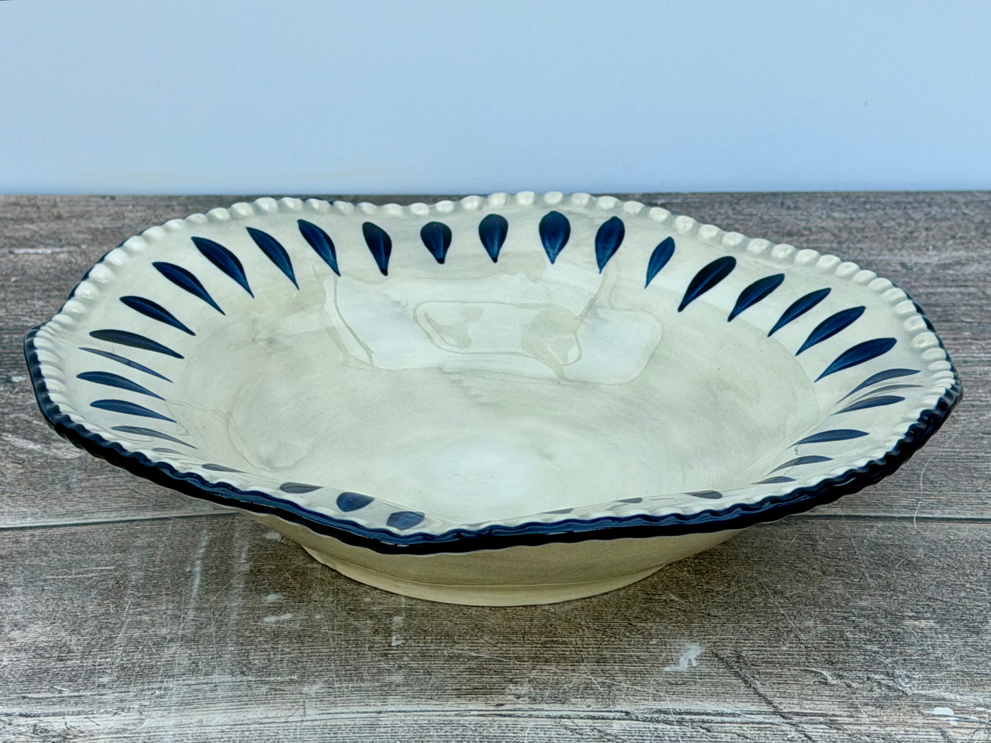 Blue Patterned Bowl, 22cm