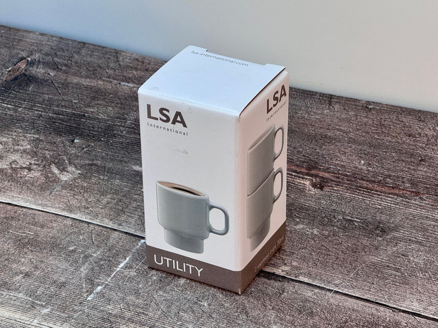 LSA White Utility Stackable Espresso Mugs