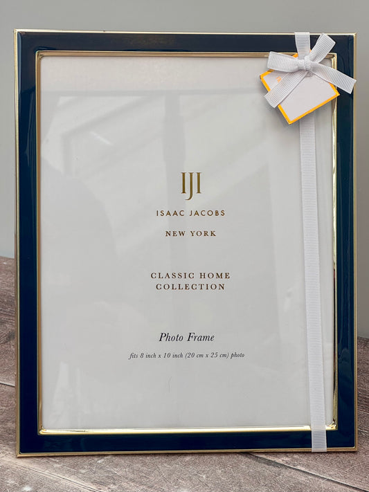 Isaac Jacobs Navy and Gold Tone Photo Frame, 8’ x 10’