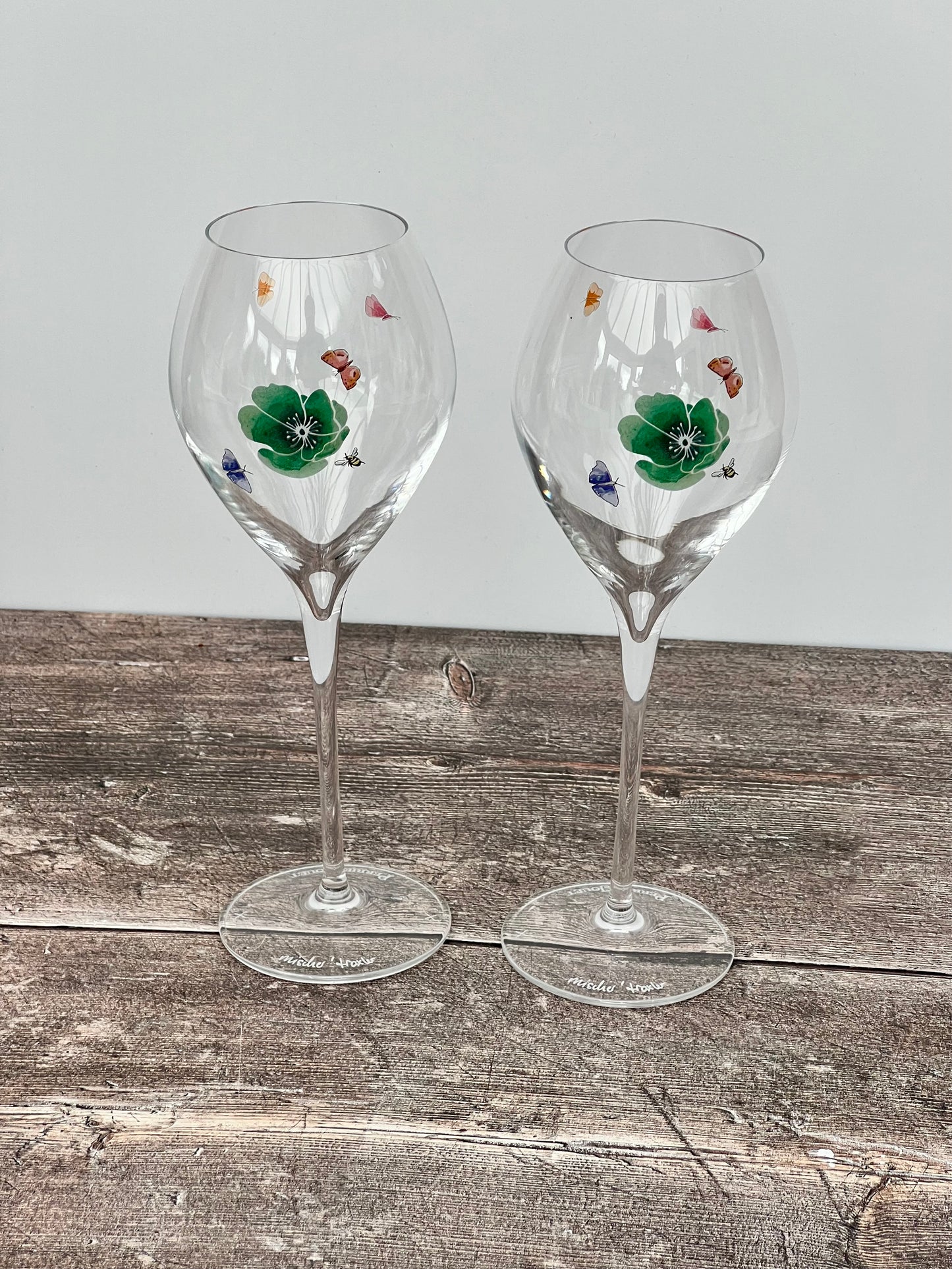 Special Order 30 Perrier-Jouet Mischer Traxler Flower Champagne Glasses