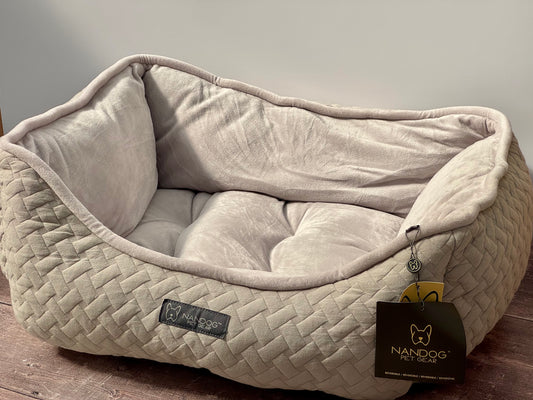 Nandog Pet Gear Grey Weave Design Dog Bed, 52cm