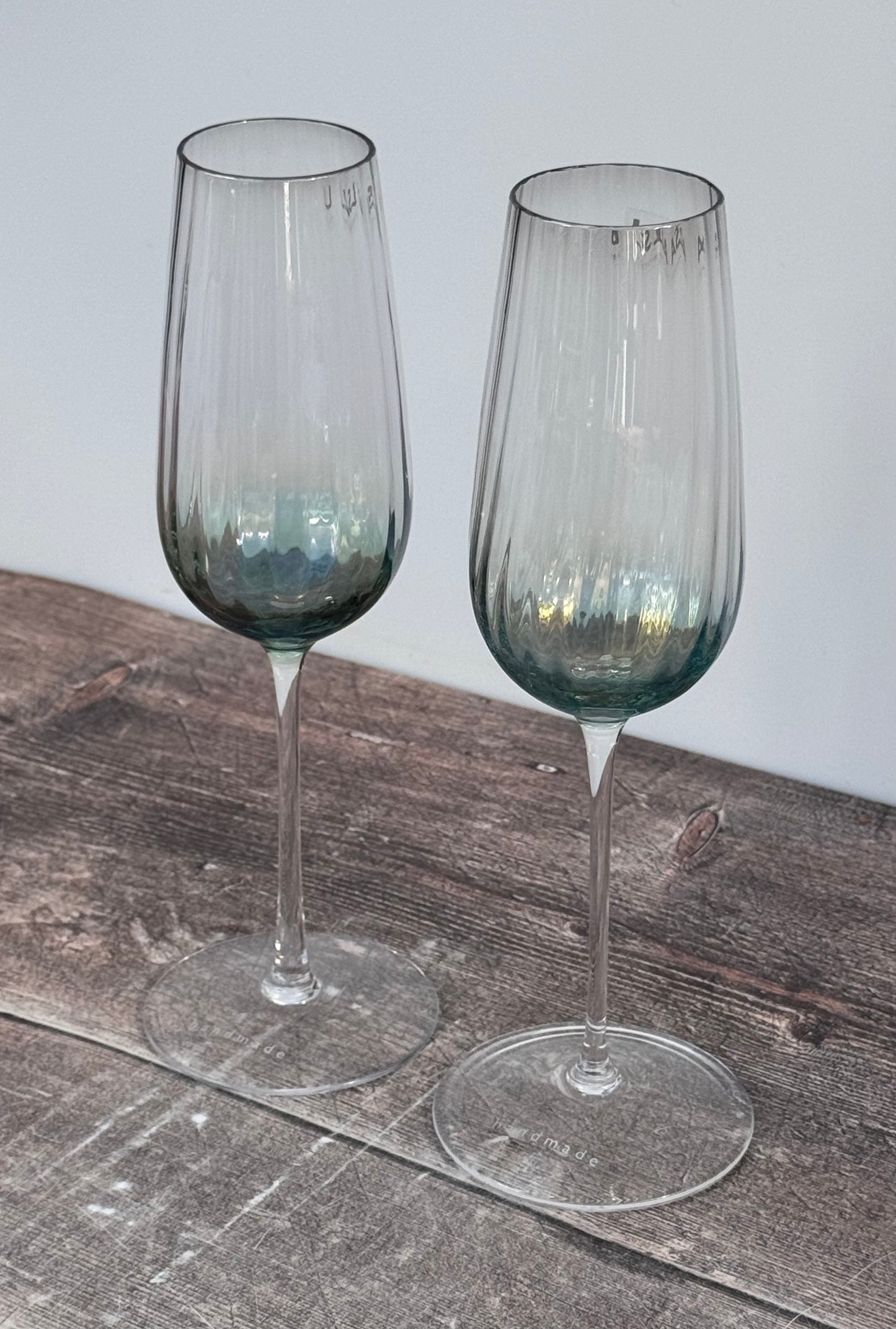 LSA Dusk Green Champagne Flutes, Set of 2