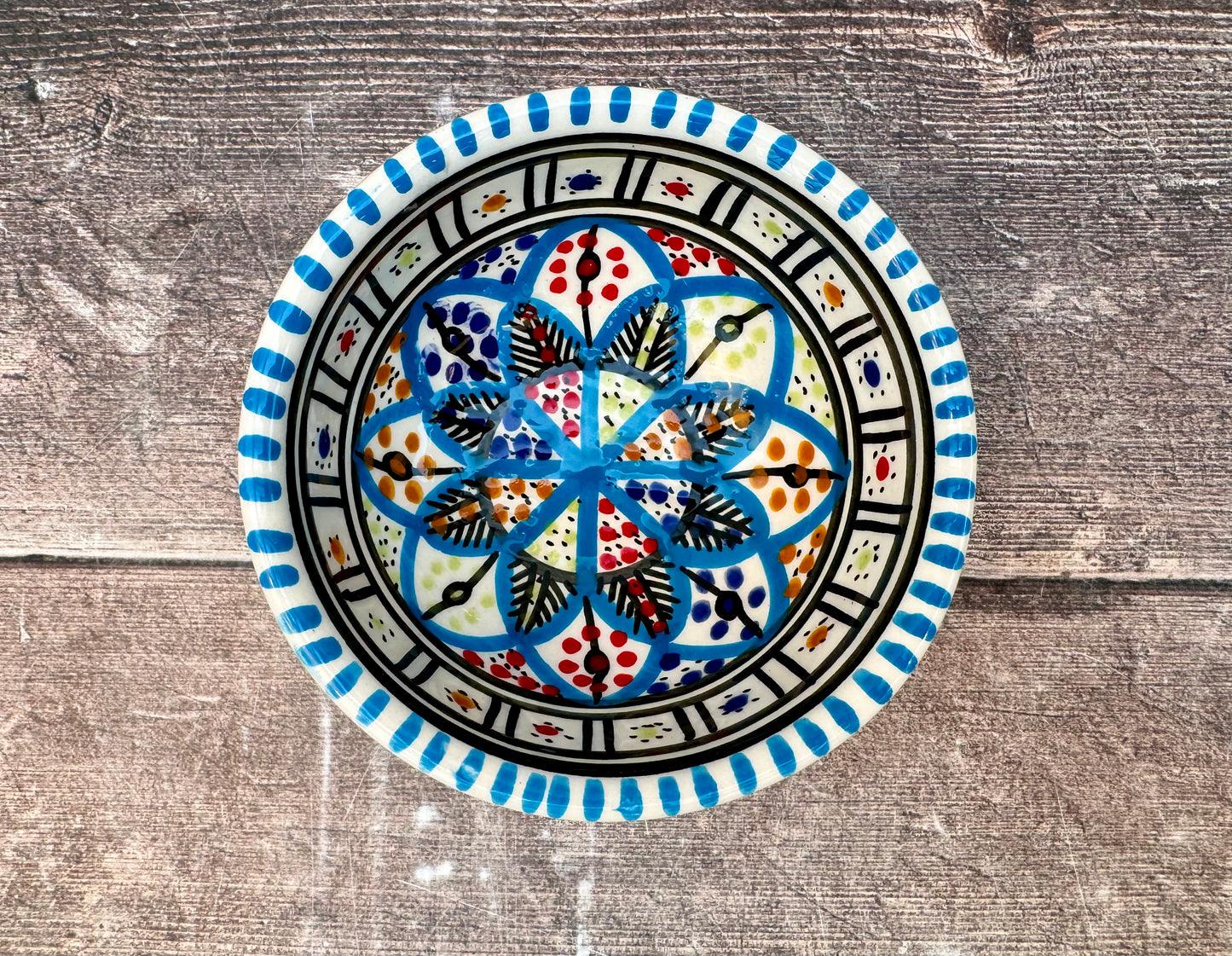 Blue Patterned Dipping Bowl, 10.5cm