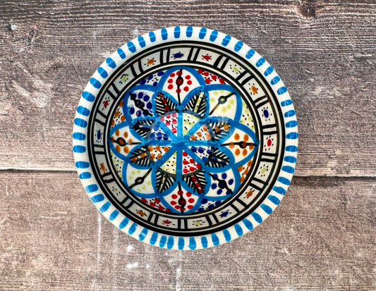 Blue Patterned Dipping Bowl, 10.5cm