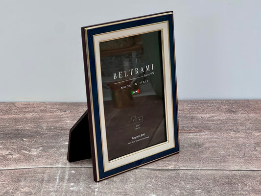 Beltrami Navy and White Border Photo Frame 4 x 6