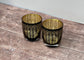 Set of 2 Black and Gold Peacock Tumbler Glasses