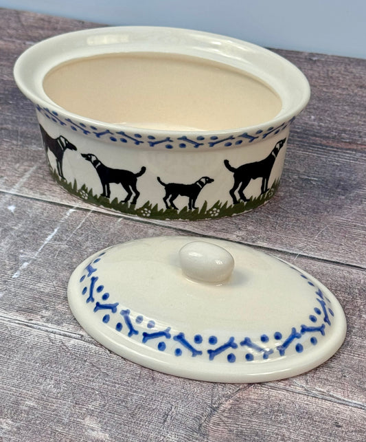 Labrador Dog Patterned Butter Dish