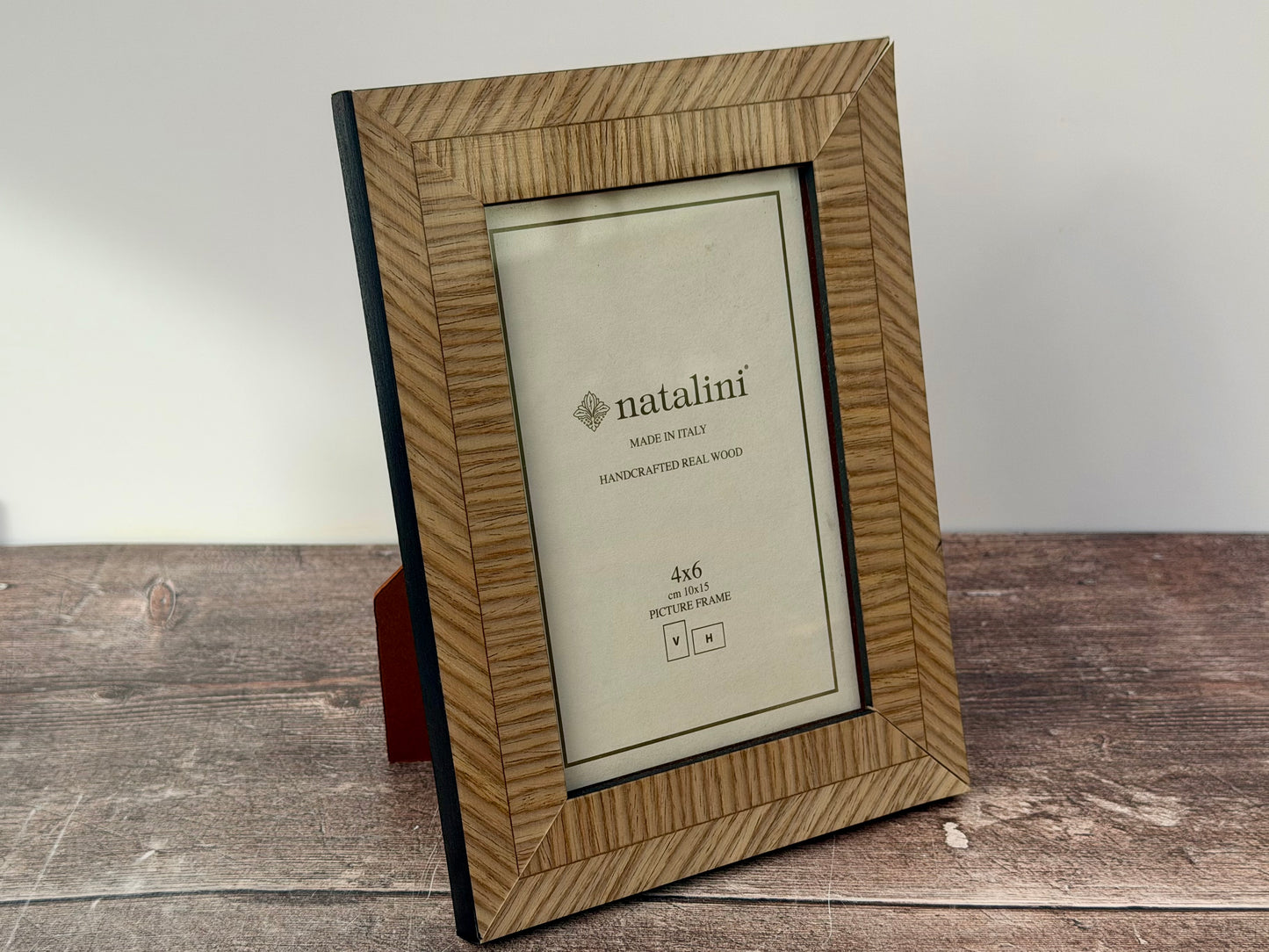 Natalini Light Brown Stripe Effect Border Photo Frame 4 x 6