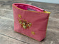 Small Pink Bee Beaded Purse
