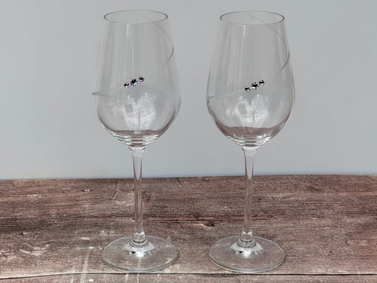 Set of 2 Clear Portmeirion Wine Glasses