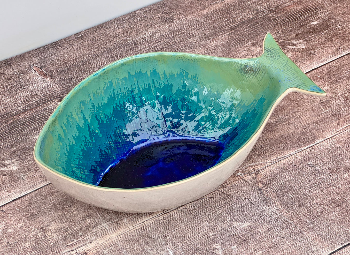 Blue Fish Serving Bowl Dish, 30cm