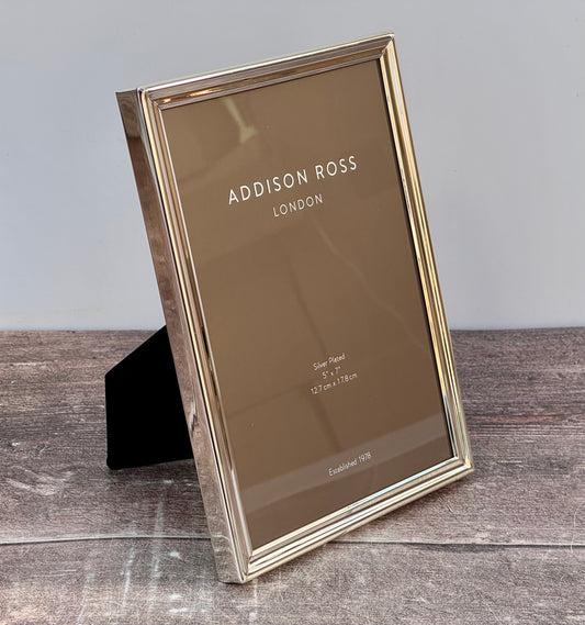 Addison Ross Silver Plated Stepped Border Photo Frame 5’ x 7’