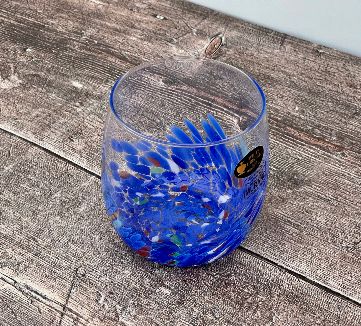 Blue Murano Drinking Glass, 10cm