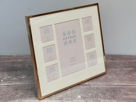 Sixtrees Gold Tone Multi Aperture Photo Frame