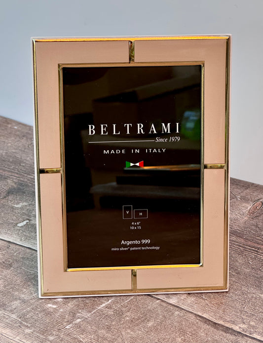 Beltrami Beige and Gold Tone Photo Frame 4 x 6