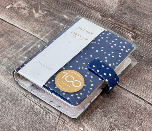 Blue Spotty Filofax Pocket Organiser