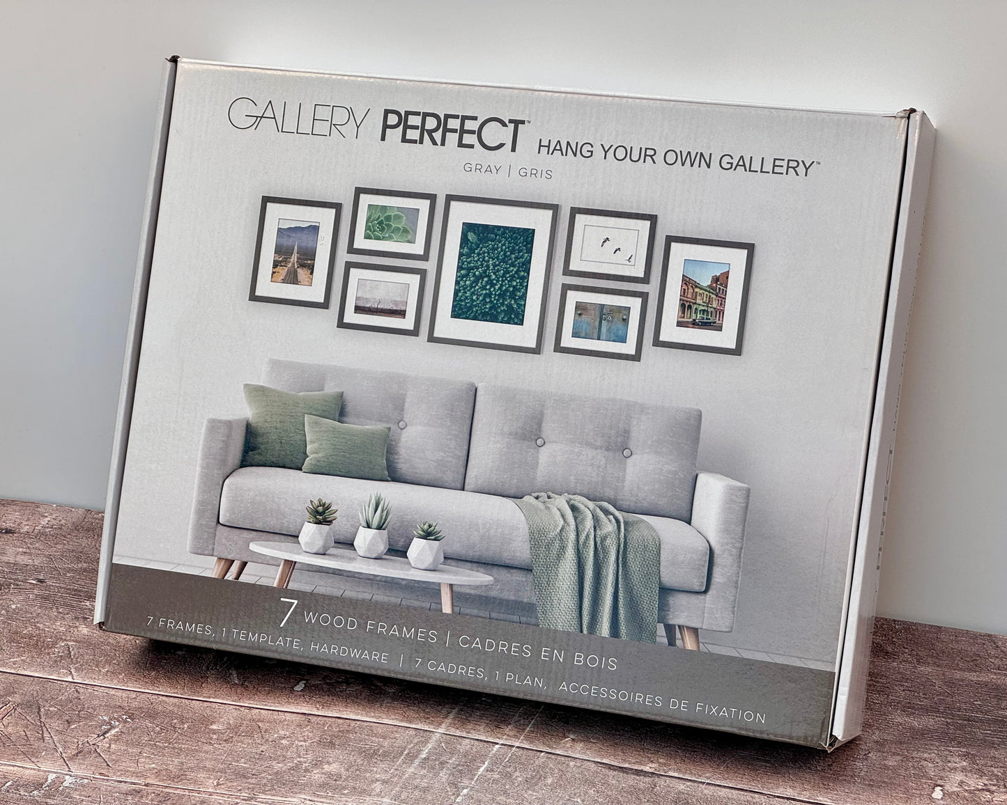 Gallery Perfect Set of 7 Grey Wood Photo Frames