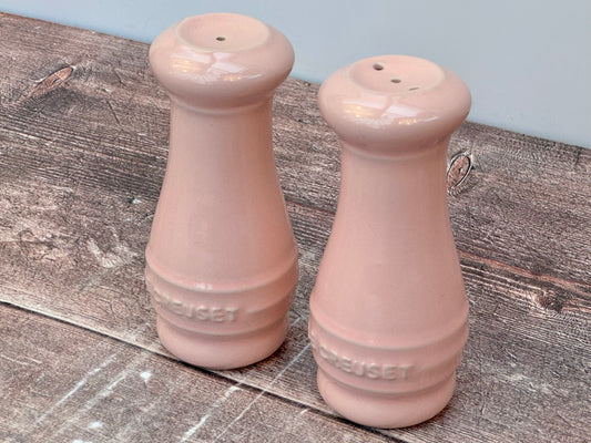 Pale Pink Le Creuset Salt and Pepper Shakers