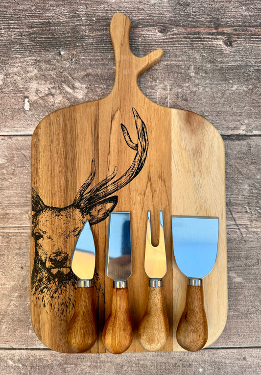 Taylor’s Eye Witness Stag Acacia Cheese Board and Knife Set