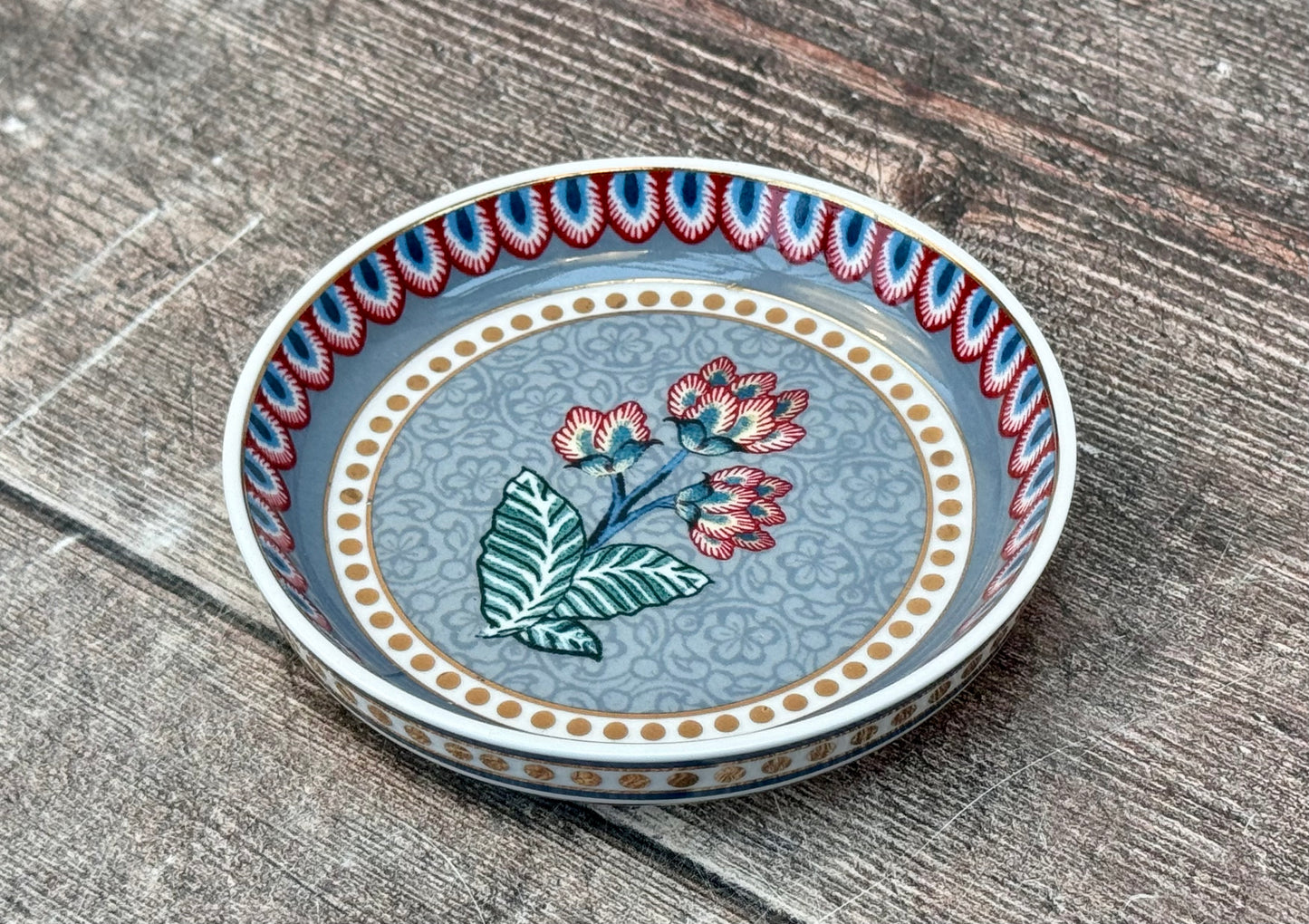 Blue Patterned Tea Tip / Dipping Bowl