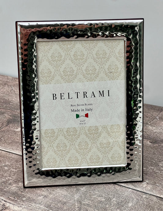 Beltrami Silver Plated Patterned Photo Frame 4 x 6, Design 3