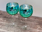 Set of 2 Peacock Gin Balloon Copa Glasses