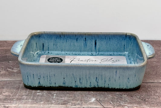 Hairy Bikers Medium Blue Rectangular Baking Dish with Mottled Bottom, 27cm