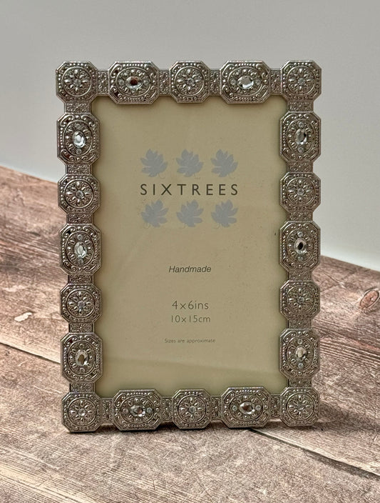 Sixtrees Jewel Patterned Border Photo Frame, 4’ x 6’