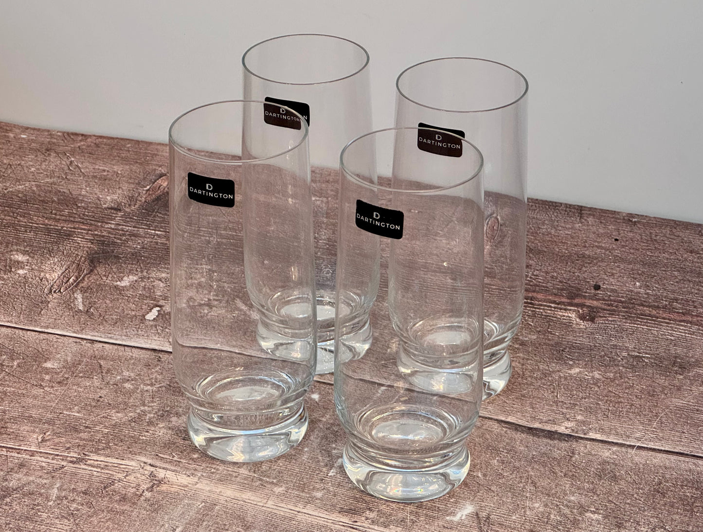 Dartington Set of 4 Crystal Home Bar Long Drink Glasses