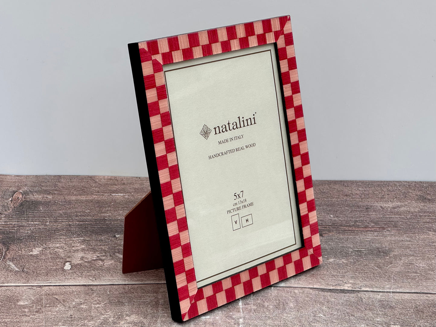 Natalini Red and Pink Chequered Photo Frame 5 x 7