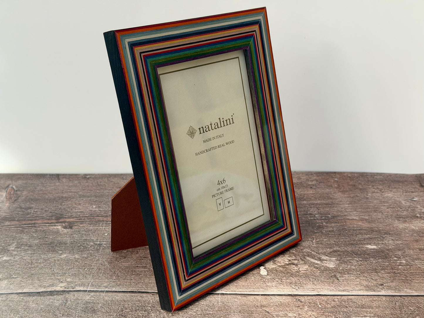 Natalini Multi-Coloured Striped Border Photo Frame 4 x 6