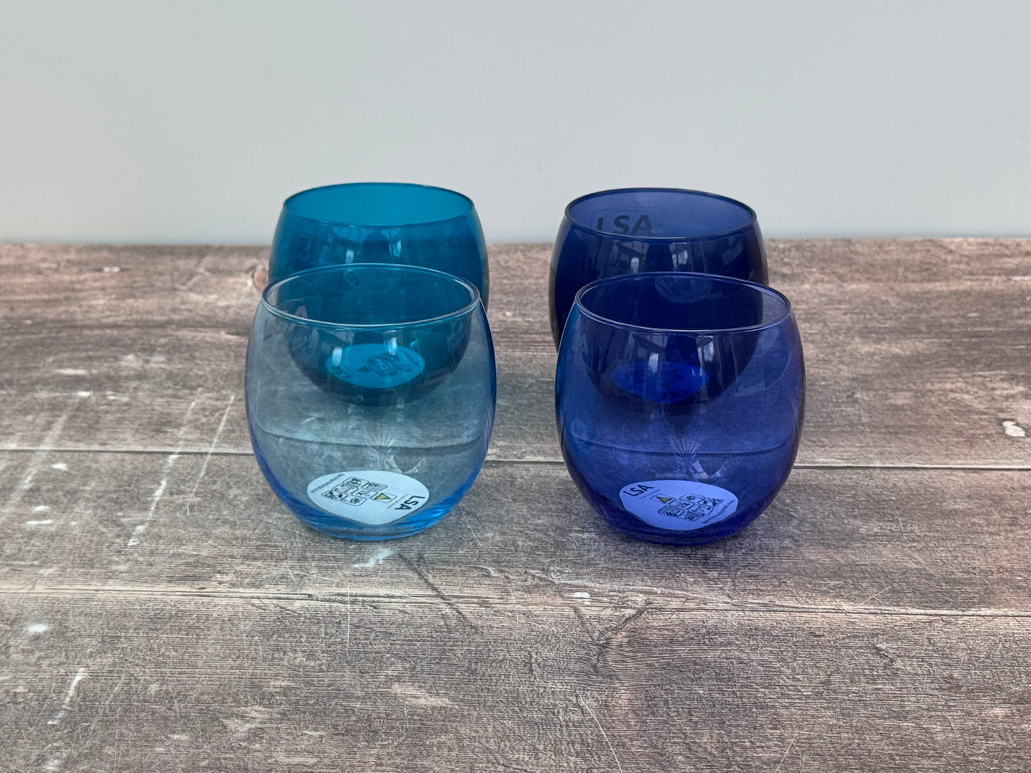 LSA Set of 4 Blue Coro Tea Light Holders