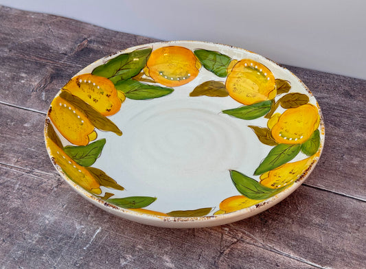 White Lemon Patterned Serving Bowl, 30.5cm