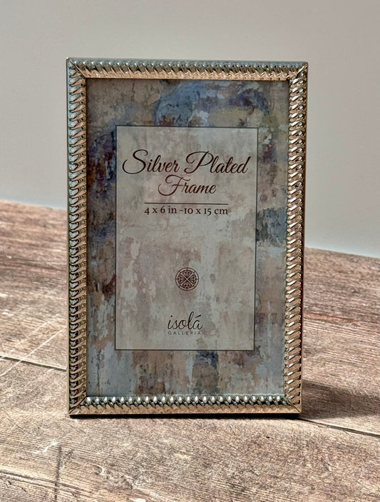 Silver Plated Diagonal Border Photo Frame 4’ x 6’