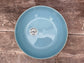 Blue and Cream Diamond Patterned Pasta/Serving Bowl, 22cm