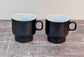 LSA Grey Utility Stackable Flat White Mugs