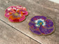 Set of 2 Beaded Flower Coasters