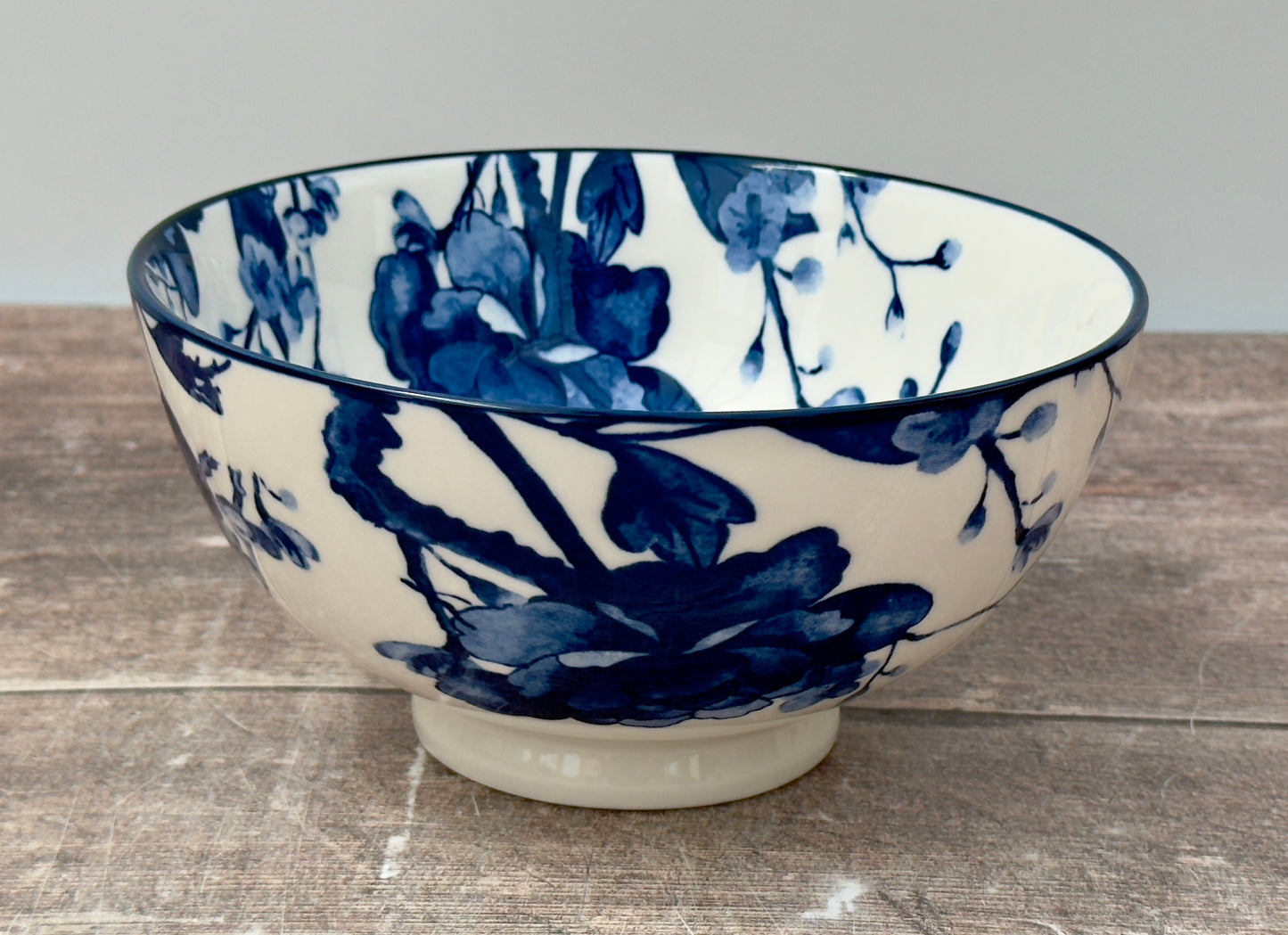 Blue and White Peony Bowl, 15.5cm