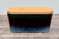 Scandi Home Dark Purple Ombre Butter Dish with Wooden Lid